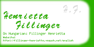 henrietta fillinger business card